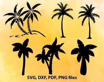 Palm tree svg, Palm tree clip art, Tropical, Palm tree set, Svg files for Silhouette Cameo, Cut files for Cricut, png pdf eps svg dxf
