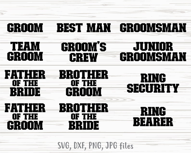 Groom Party Bundle Men's Bridal Party Svg Groom Wedding Etsy