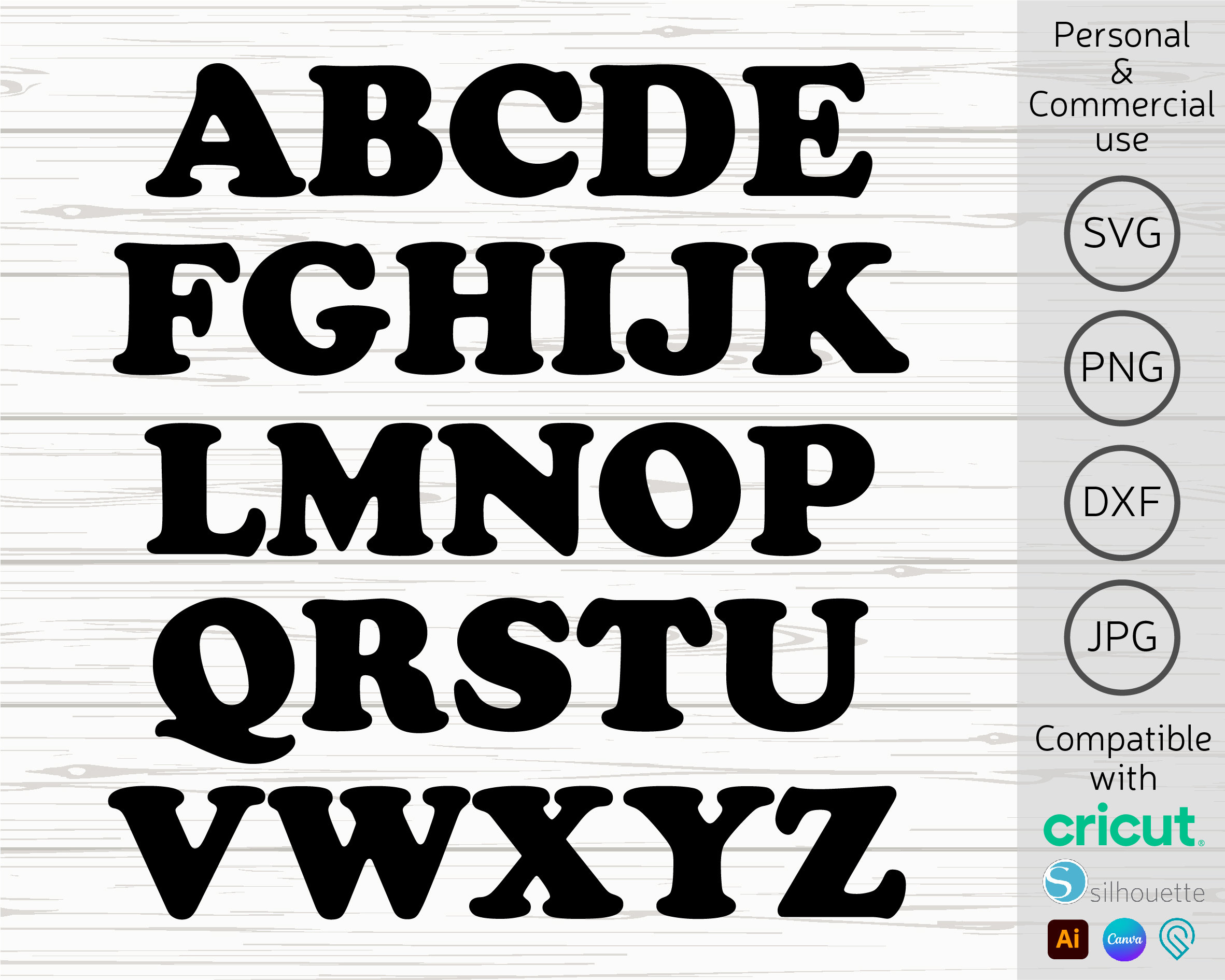 Bunny ABC Letters, Decorative Alphabet, PNG, SVG