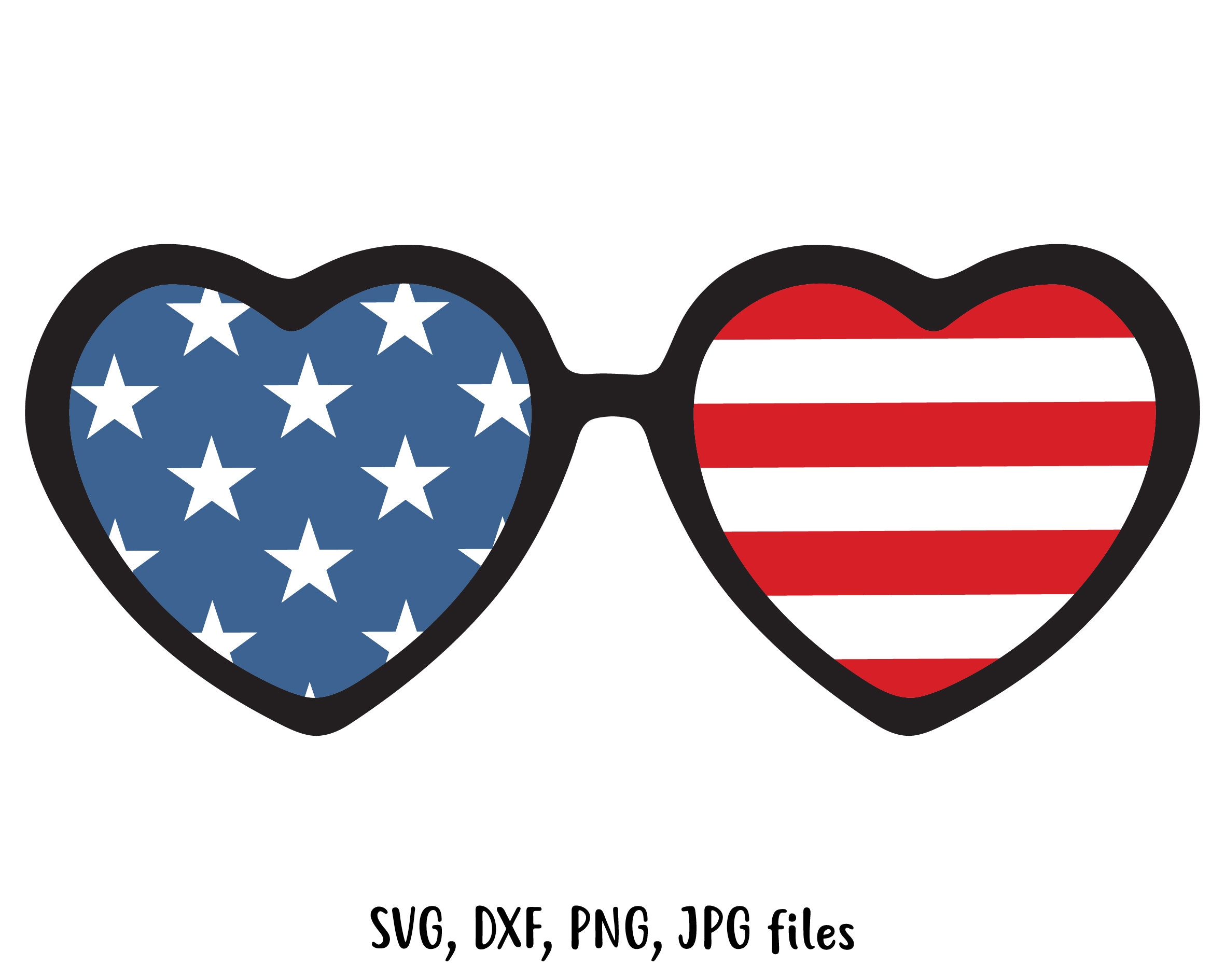 Download Heart Usa Sunglasses Svg Independence Day Svg Patriotic Cut Etsy