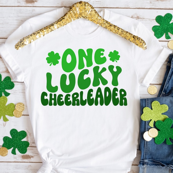 One Lucky Cheerleader svg, Cheerleader St Patricks Day svg, Retro St. Patrick's Day svg, Lucky Cheerleader Shirt svg