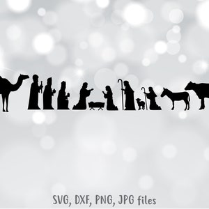 Nativity SVG, Nativity scene svg, Christmas SVG, Holiday Decoration Decal, Vinyl Cut File, Nativity Cricut, Silhouette files svg dxf png jpg