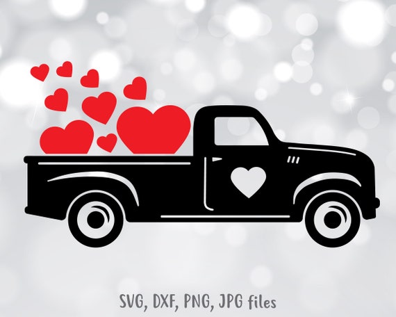 Download Valentine Truck svg Heart Truck svg Old Vintage Truck svg ...