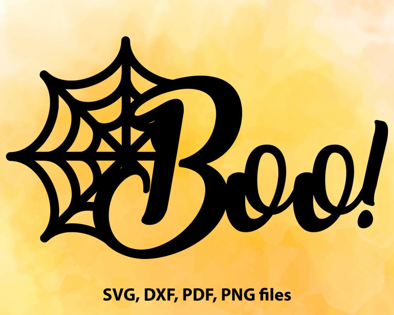 Boo DXF Boo SVG Scary svg Halloween Cut File Spider web | Etsy