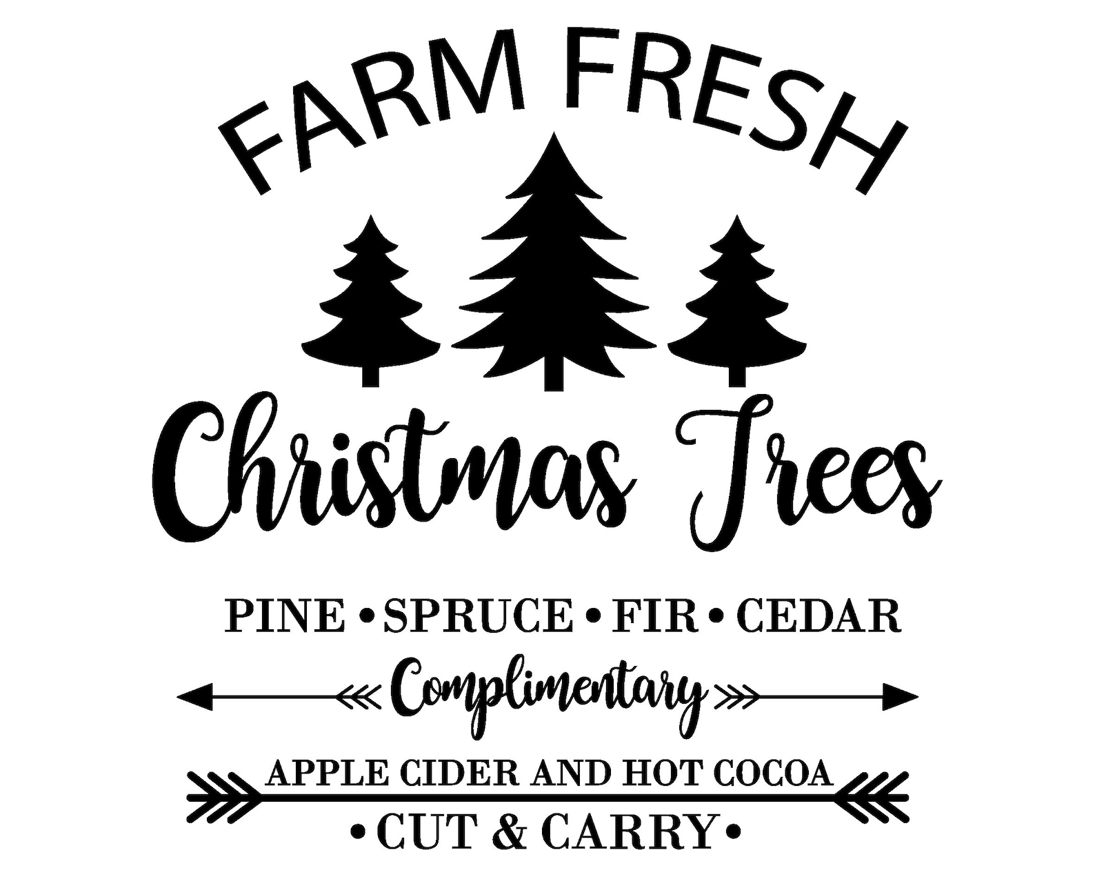 Farm Fresh Christmas Trees Svg Tree Farm Svg Retro Sign Cut - Etsy