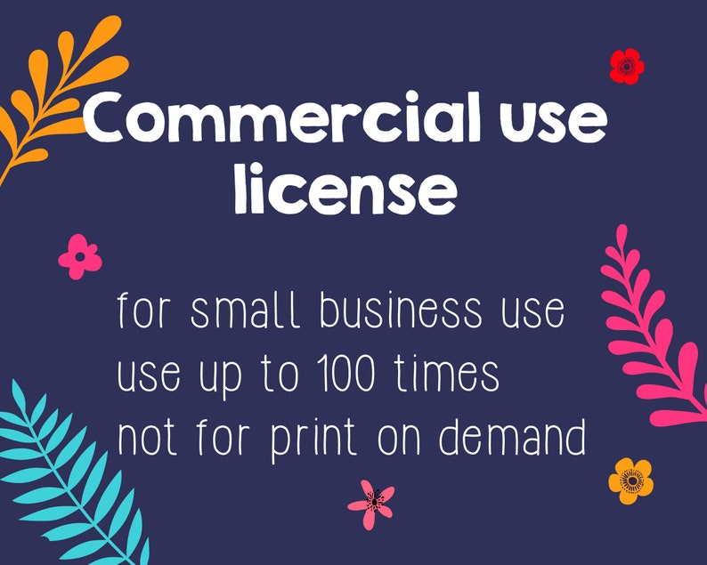 Commercial use svg license Commercial use svg Small business | Etsy