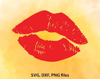 Kiss Svg, Valentines day svg, Valentine svg, Files for Cricut, Distressed Svg, Files for Silhouette Cameo, Lips Svg, Grunge Svg, Dxf, Png