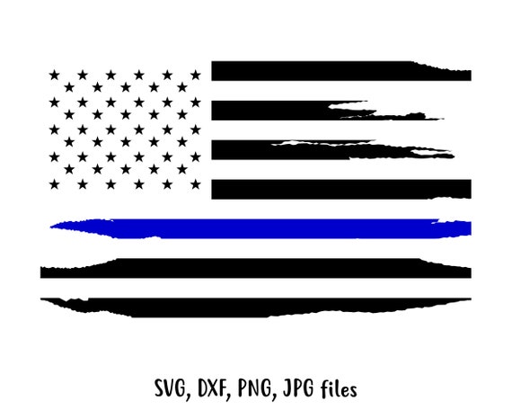 Download Thin Blue Line American Flag SVG File Grunge style america ...