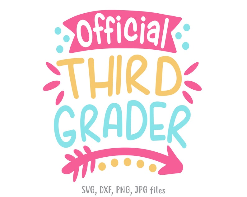 Official Third Grader SVG 3rd Grade Girl Svg Back to School - Etsy Canada