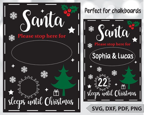 Xmas Countdown No Of Sleeps Until Christmas Advent Calendar Novelty Chalkboard Dg Kg
