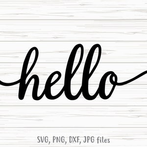 Hallo svg, Hallo mit Swash, handgeschriebenes Hallo svg, Hallo png