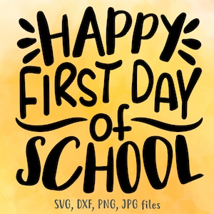 Glücklicher erster Schultag SVG, Zurück in der Schule svg, Schulzitat svg, Lehrer svg, Süßes Schul-Shirt svg, Lehrs svg, 1. Schultag svg