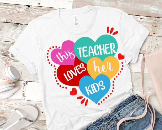 This Teacher Loves Her Kids Svg Teacher Valentine Svg for | Etsy