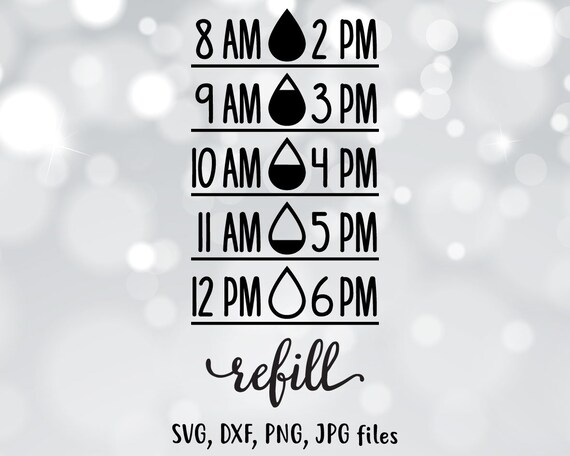 Water Tracker Svg Water Bottle Sticker Svg Water Tracker Decal Etsy