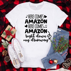 Here Comes Amazon Svg File, Funny Christmas SVG, Christmas Shirt Svg ...