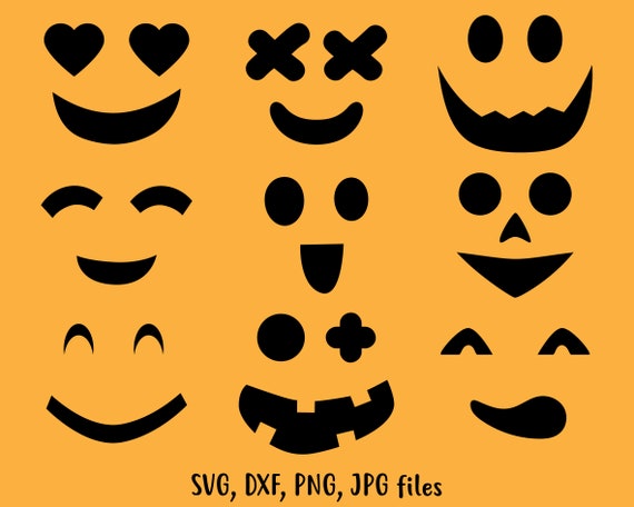 Download Pumpkin Faces Svg Halloween face dxf Cute face design Jack ...