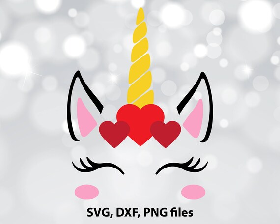 Download Unicorn face svg Unicorn svg Heart svg Valentine svg | Etsy