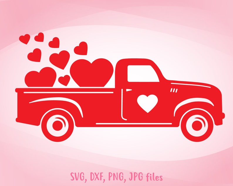 Download Valentine Truck svg Heart Truck svg Old Vintage Truck svg | Etsy