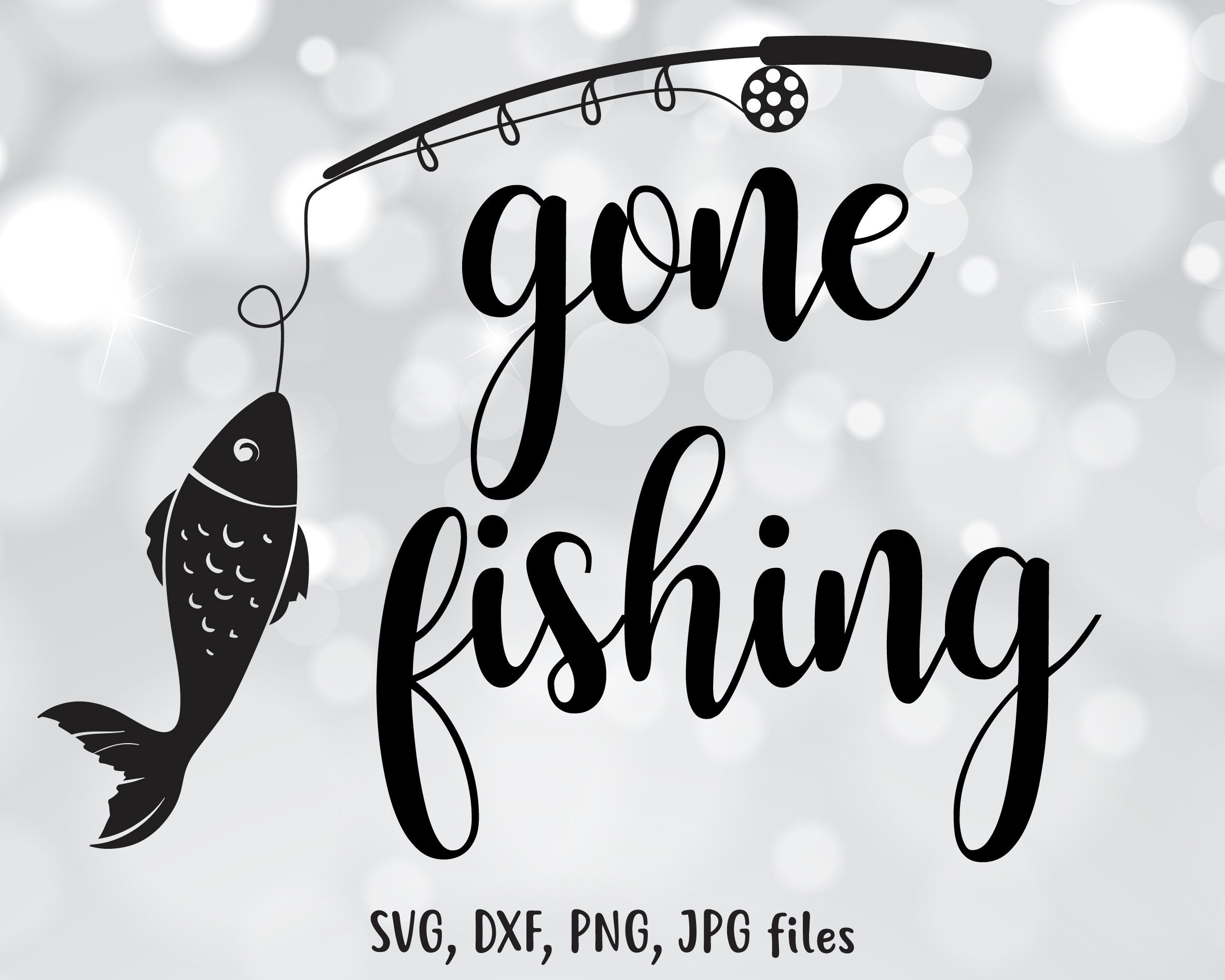 Download Gone Fishing SVG Fishing DXF Fishing Cut File Fish clip | Etsy