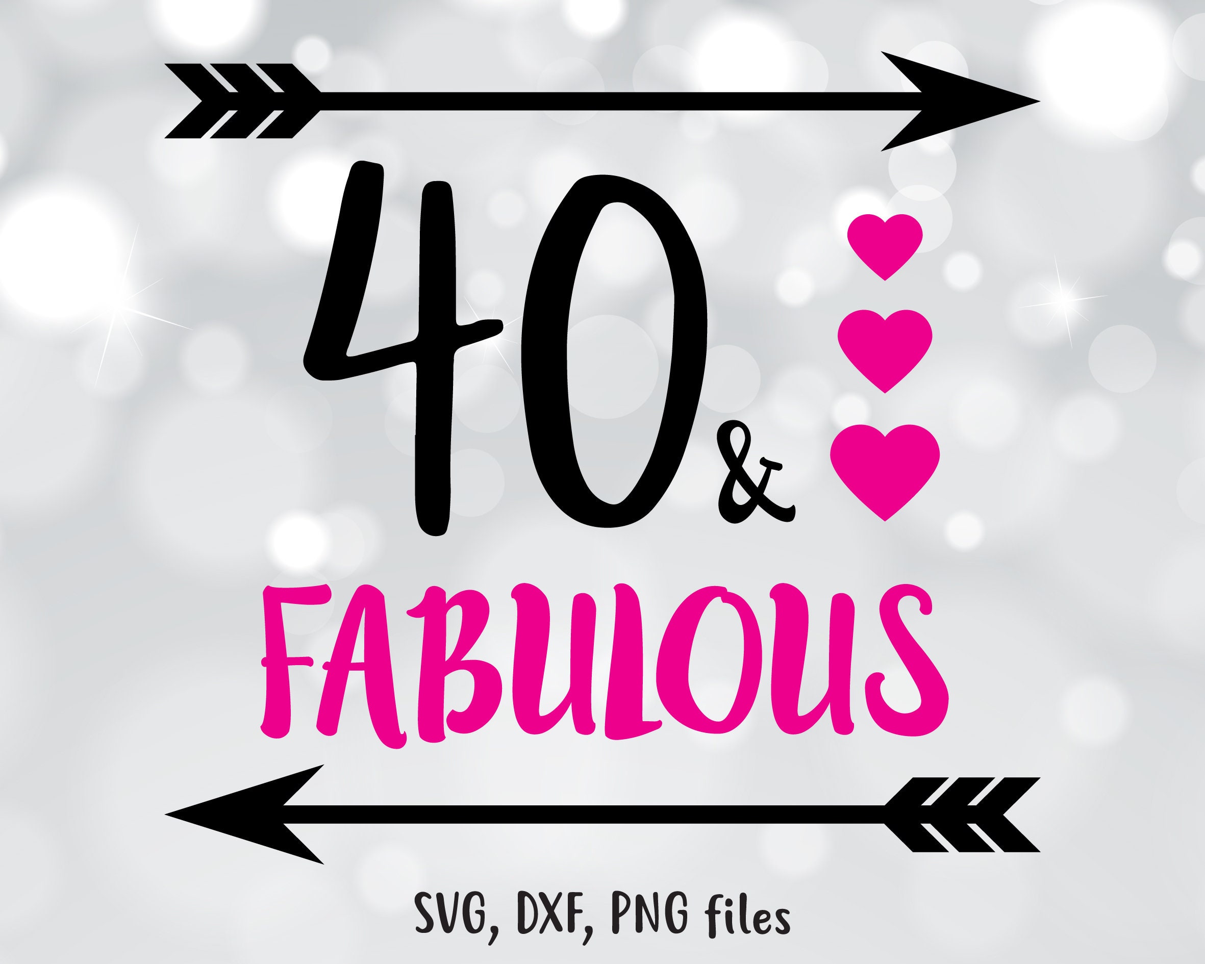 40 & fabulous SVG Fabulous DXF 40 Birthday Cut File | Etsy