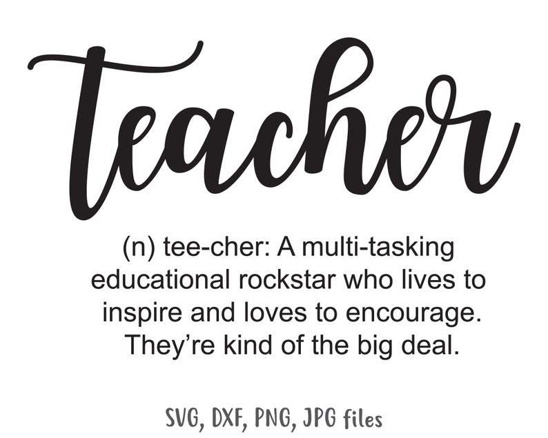Download Teacher Definition SVG Back To School svg Teacher Funny svg | Etsy