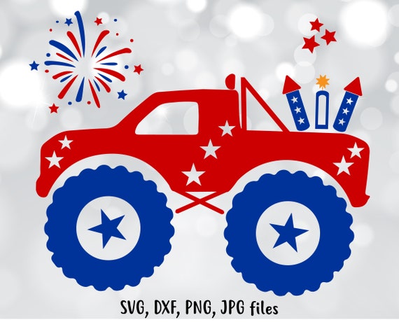 Download Monster Truck Svg Fireworks Svg 4th Of July Boy Svg USA | Etsy