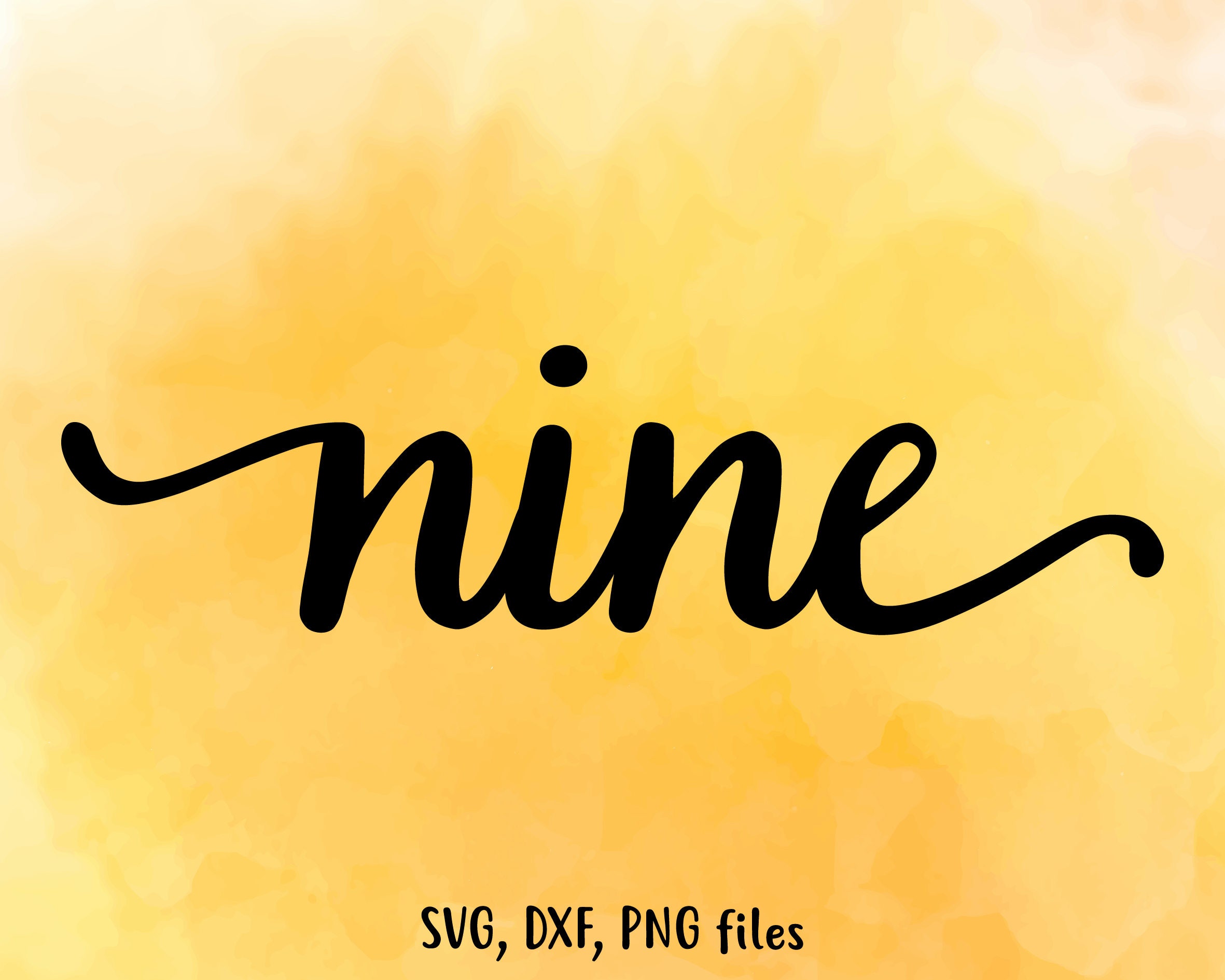 Nine SVG Nine DXF Nine Cut File Nine clip art Nine PNG | Etsy