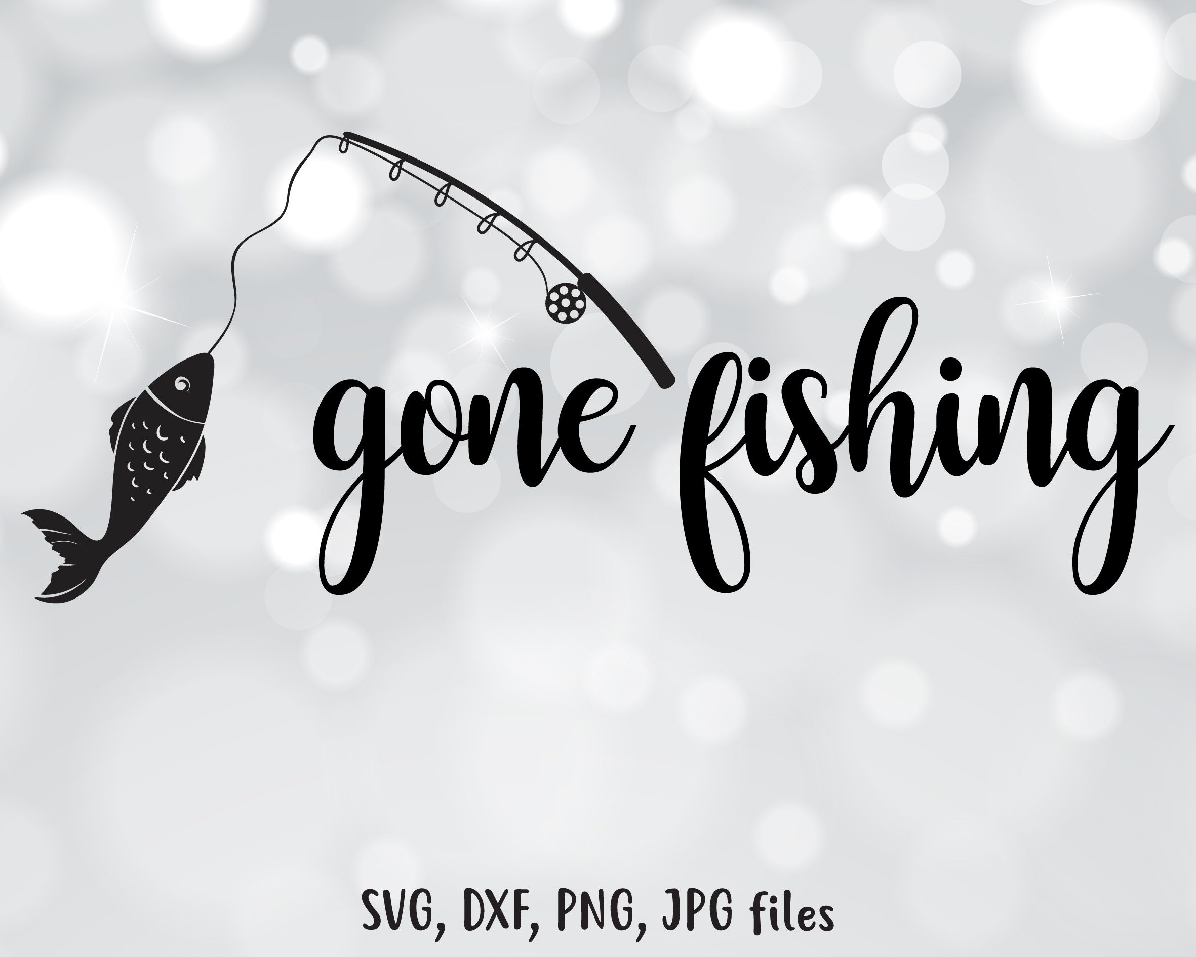 Download Gone Fishing SVG Fishing DXF Fishing Cut File Fish clip | Etsy