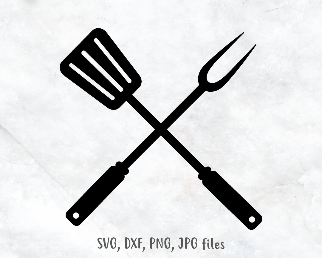 BBQ Grill Utensils Svg, Cooking Svg, Grilling Spatula Cross Fork Svg