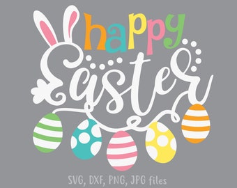 Happy Easter SVG: Bunny Ears, Shirt Design (Digital Download)