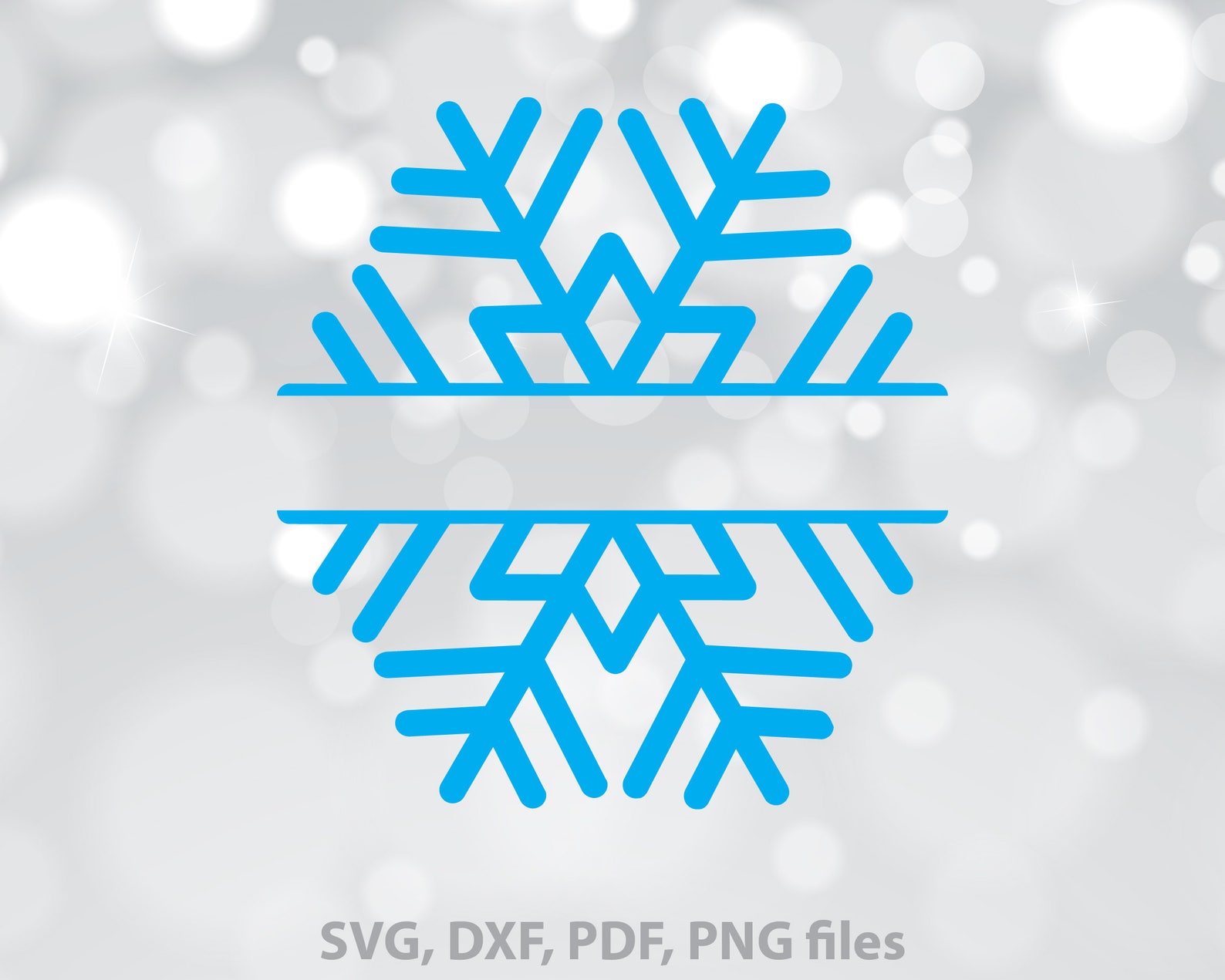 Split snowflake SVG Snowflake with name dxf Winter monogram Etsy