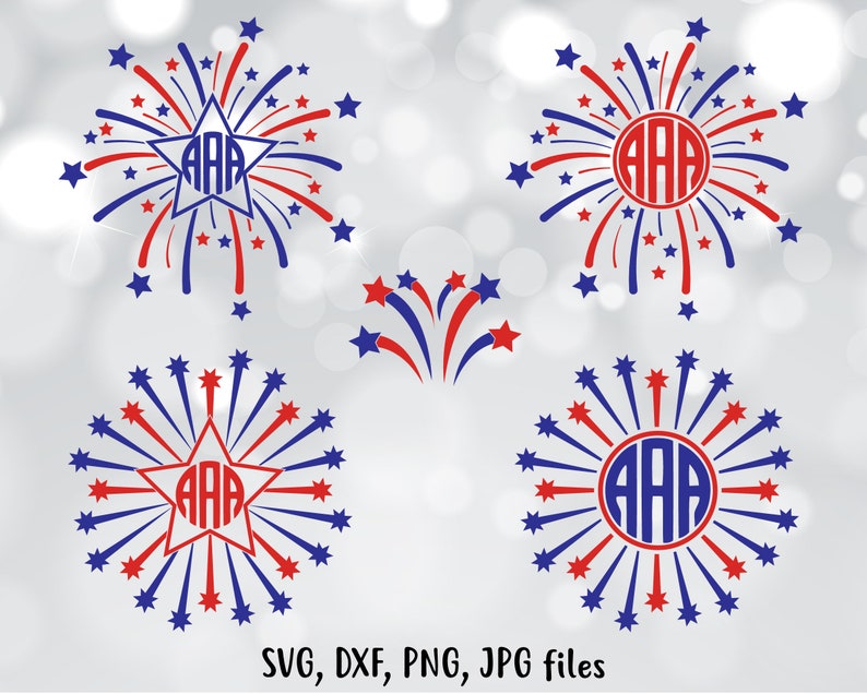 Download 4th of July monogram SVG Independence day svg Fireworks ...