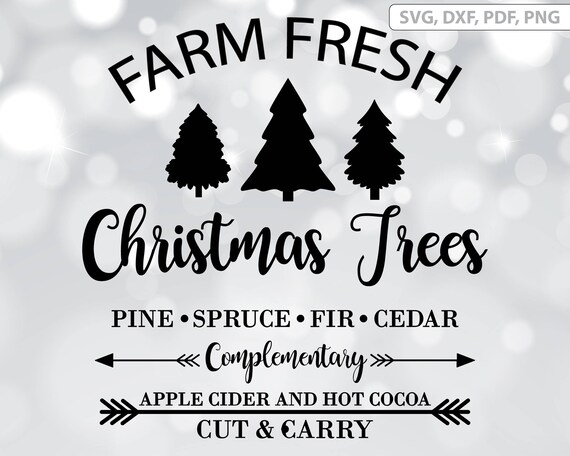Download Farm Tree Svg File Xmas Sign Dxf Retro Cut File Vintage Etsy