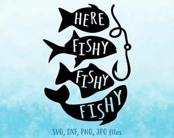 Here Fishy Fishy Fishing SVG, Summer Kids Shirt (Digital Download)