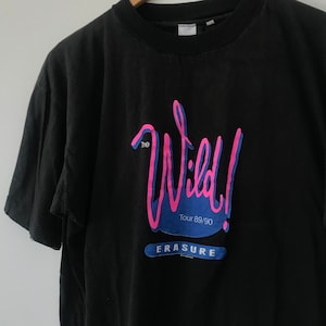 Vintage 1989 Erasure Wild Tour Shirt New Wave Concert Pet Shop Boys Madonna Boy George Culture Club Bjork New Order Prince The Cure Smiths