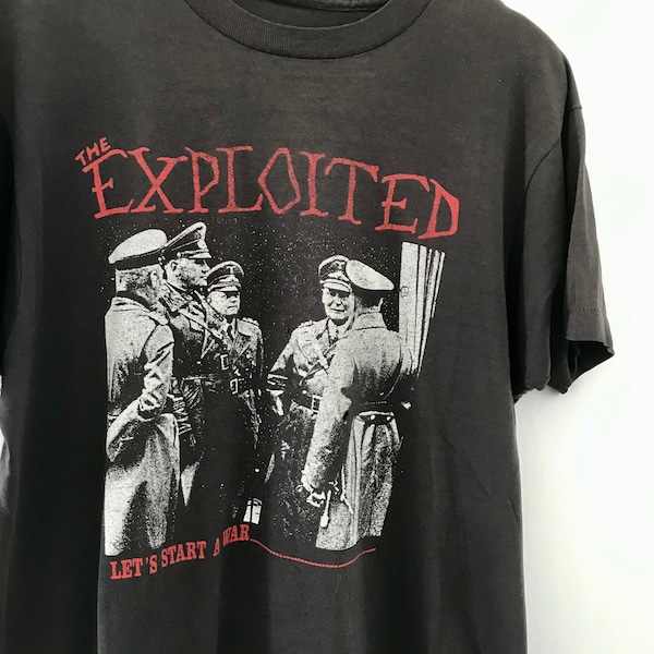 Vintage 80's The Exploited Lets Start A War Album Shirt Subhumans Dead Kennedys UK Subs The Casualties Crass Sex Pistols Anti Nowhere League