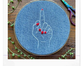 5” middle finger w/red nails