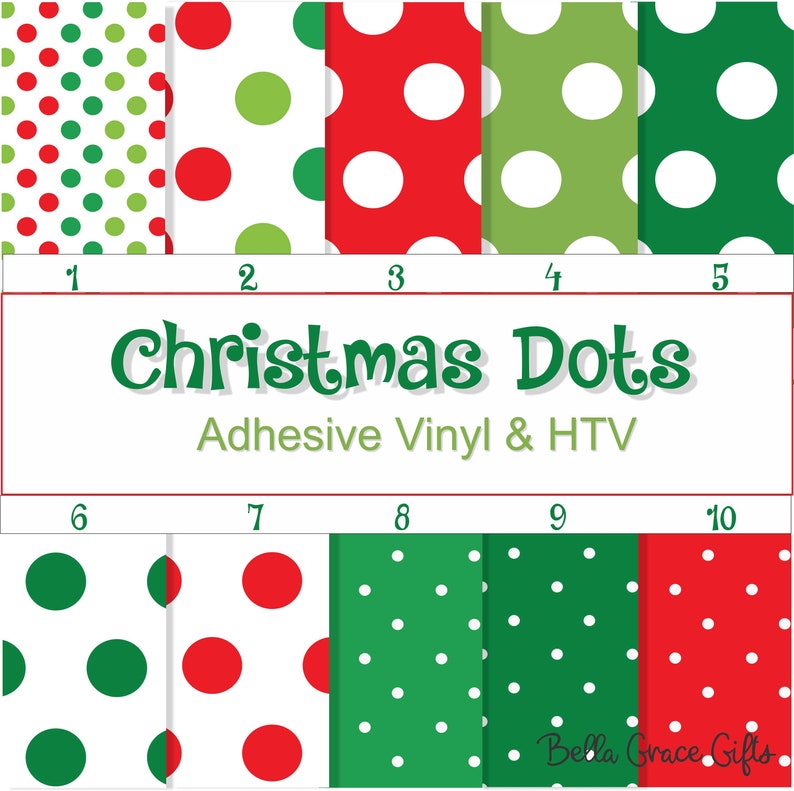 Christmas Dots Adhesive Vinyl &amp; HTV | Etsy