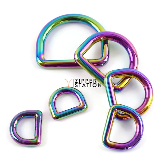 Rainbow Metal D Rings: Solid Cast Crafting Hardware (10 to 32mm)