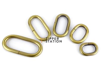 Brass Oval Rings: Non-Welded Metal Crafting Rings (20-50mm)