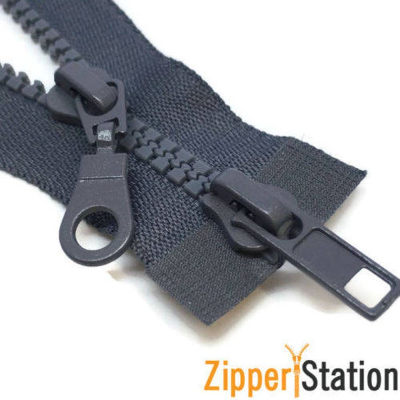 2 Way Chunky Open Ended Zip Zippers Plastic Teeth Black Etsy