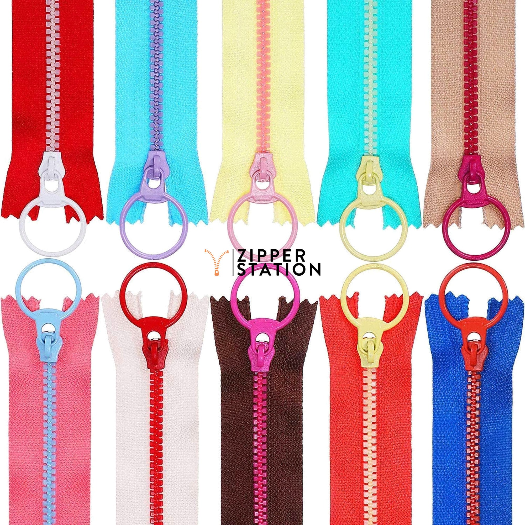 Resin Plastic Zipper Zip Hanging Ring Puller Closedend Sewing Etsy