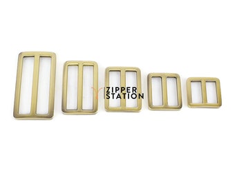 Brass Tri Glides, Solid 3 Bar Adjusters - 20mm to 38mm