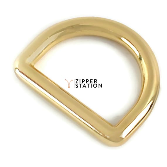 Gold Solid cast closed D rings - metal D-Rings for bags collars crafts  10 to 32mm