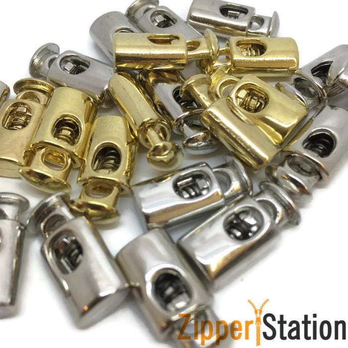 METAL Cord Locks With Spring Stopper Toggle Lock Ends Etsy