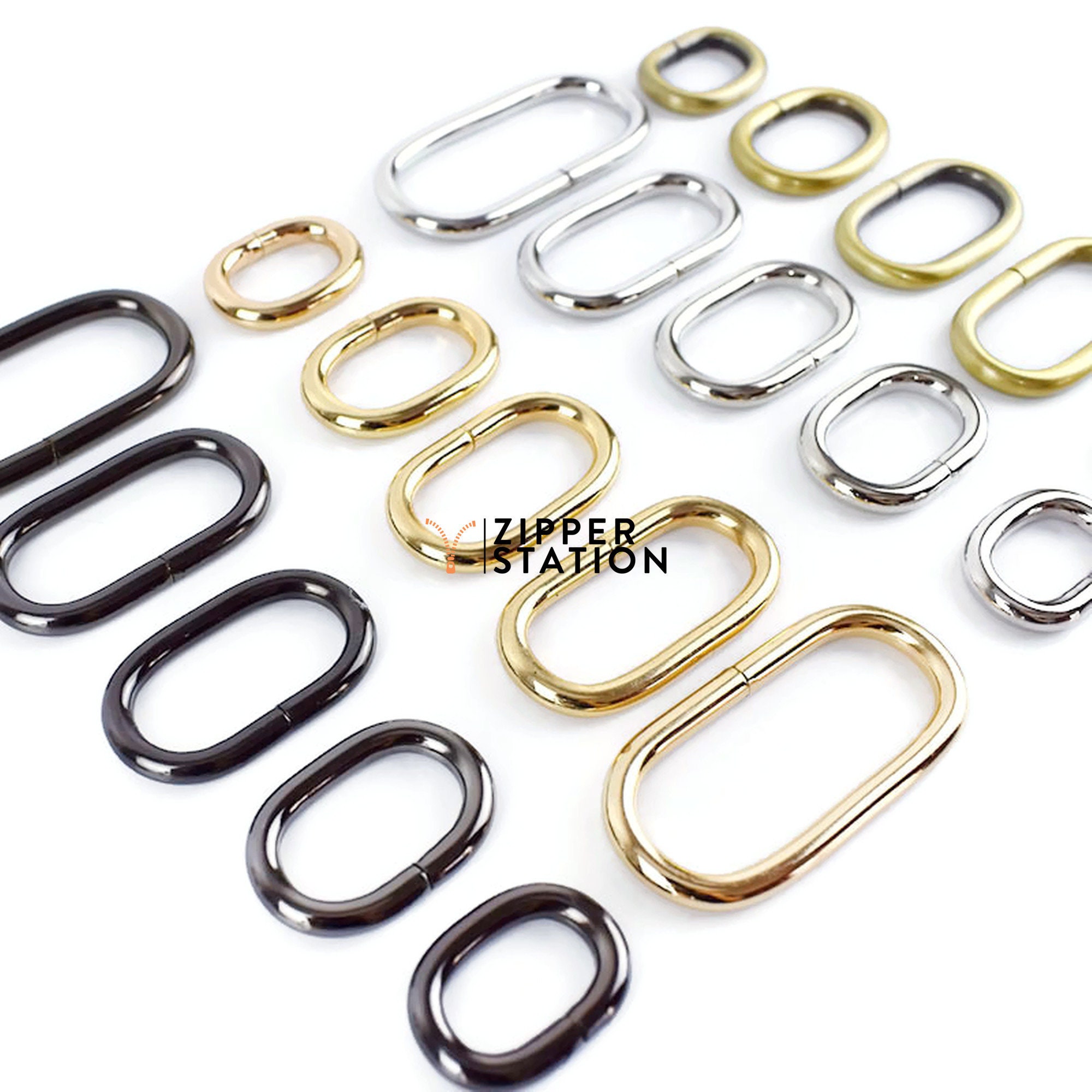 Solid cast closed D rings - metal D-Rings for bags collars crafts 10 to  75mm