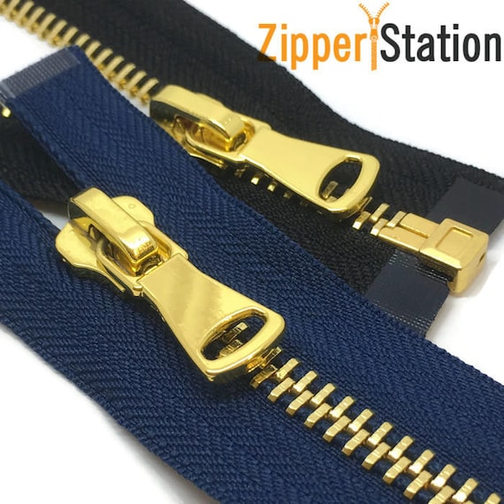 Heavy Duty No8 Polished Gold Teeth Zip/metal Open End Zipper