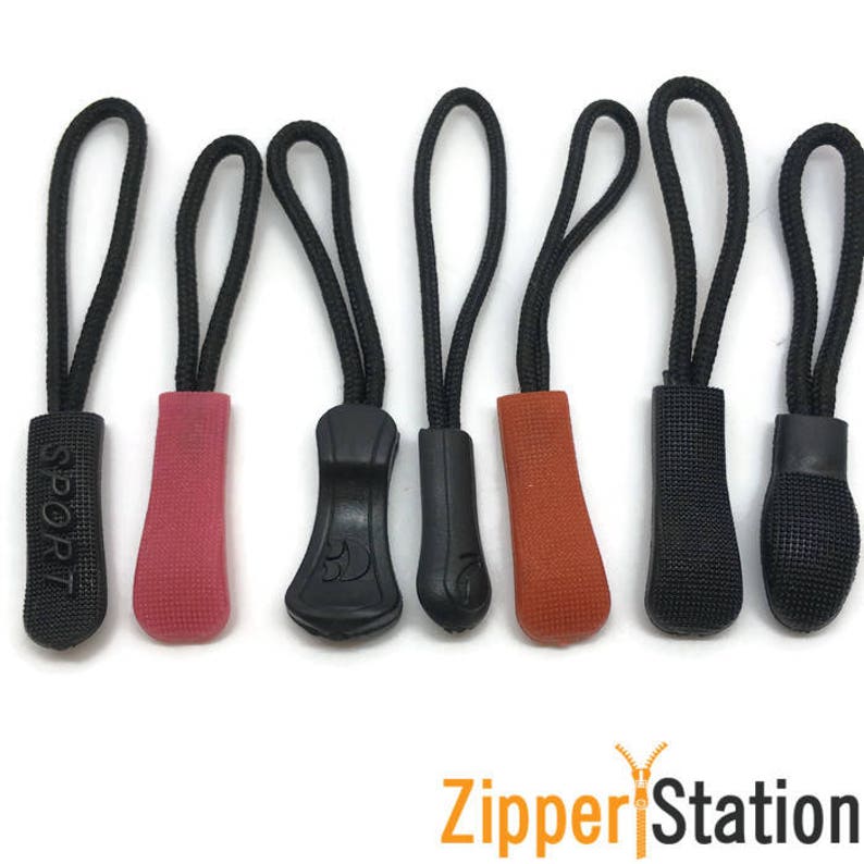 4 x Zipper Pull CordZip PullerZip Fastener FREE P&P 5 styles image 0.
