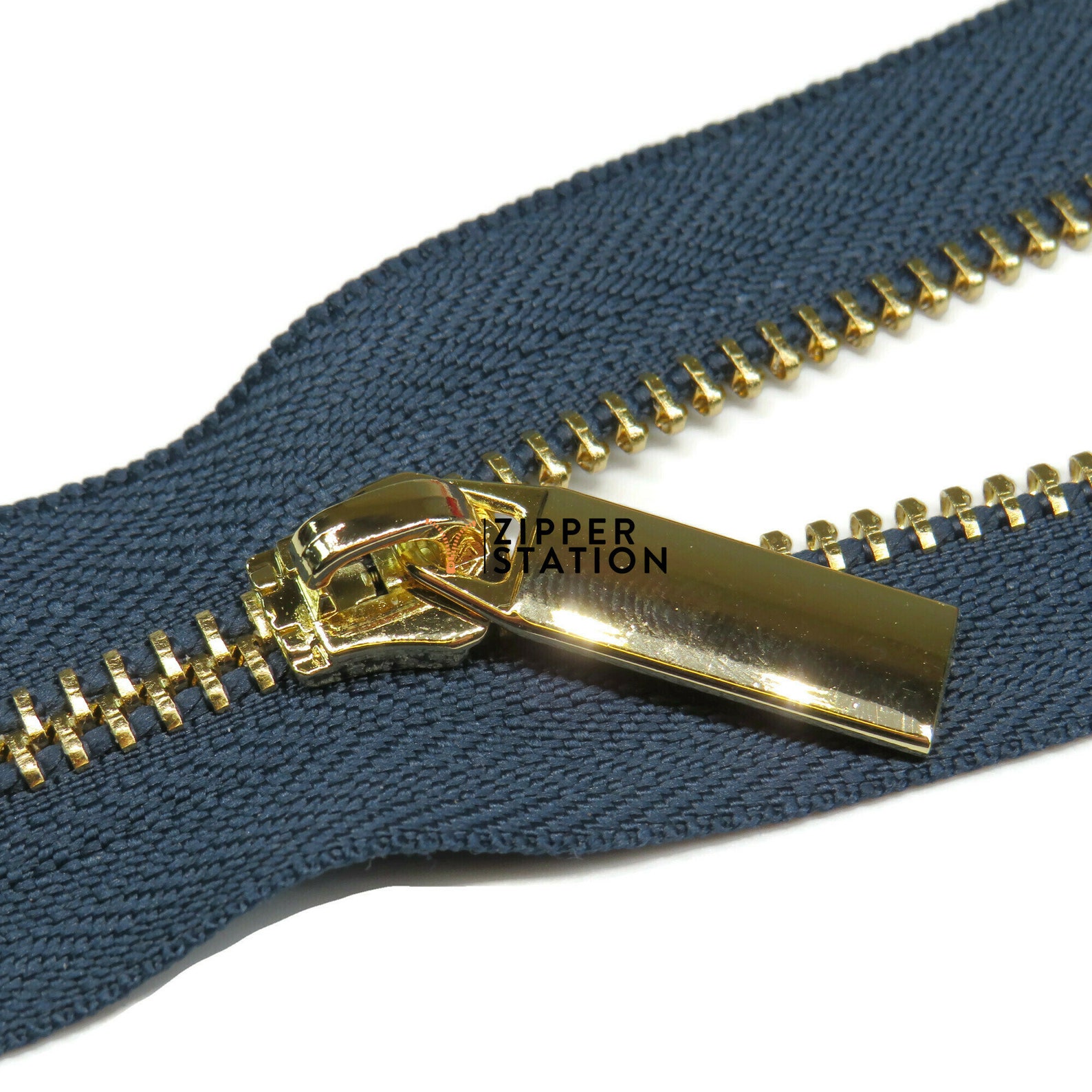 Continuous Metal Chain 5 Zip with Tab Puller Gold Brass or Etsy