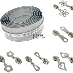 Goyunwell #5 Zipper Pulls 50pcs Metal Gunmetal Zipper Pulls Bulk Zipper  Slider Coil Zipper Pull Charms Replacement Nylon Zipper Pulls for Purse